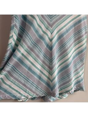 Aventura Chevron Cotton Skirt Sz 8 Blue Knee Length A-Line Organic Coastal Beach